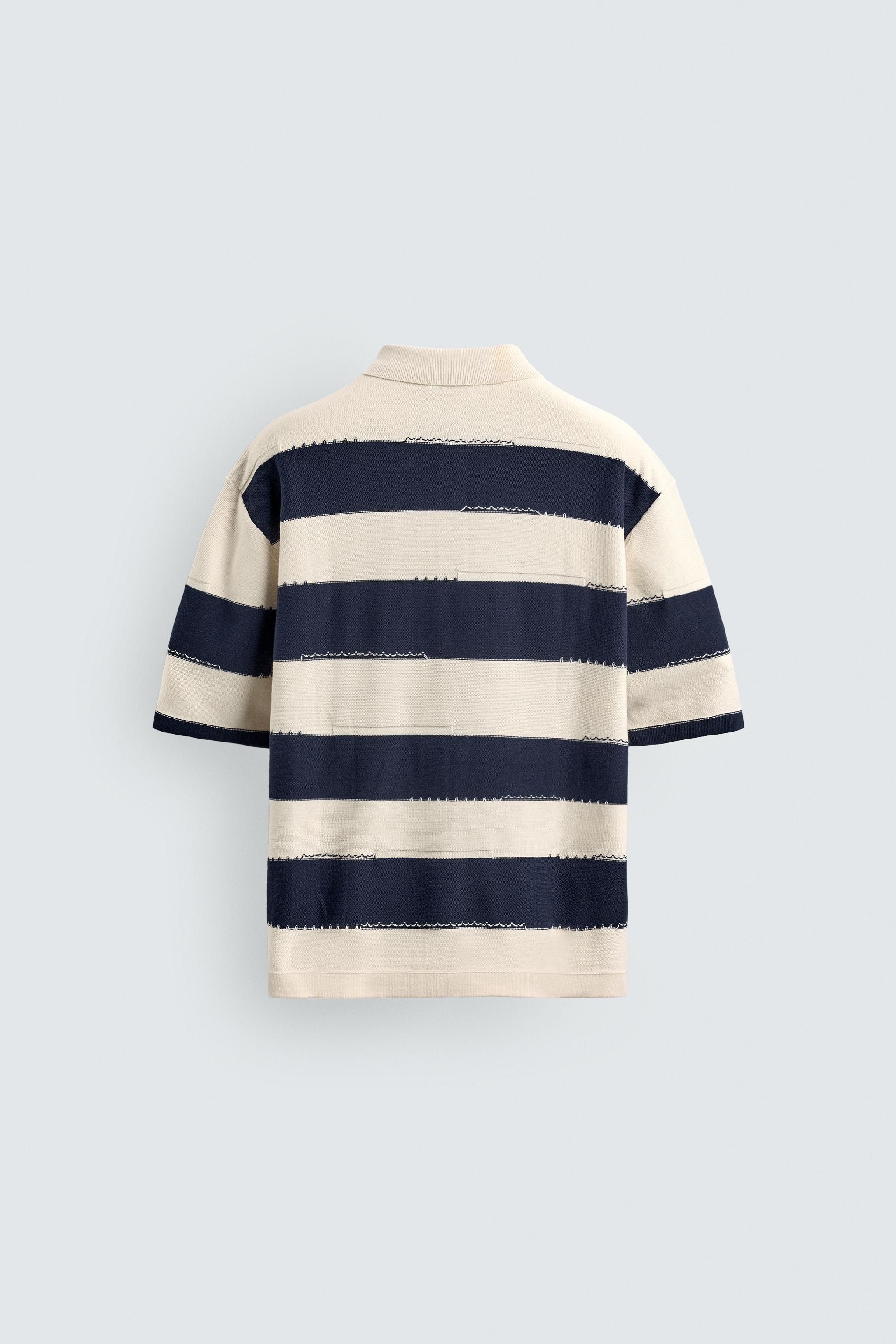 POLO EN MAILLE À RAYURES IRRÉGULIÈRES